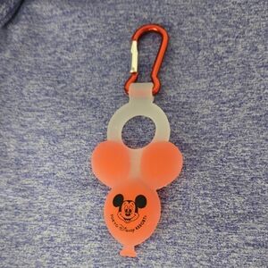 Tokyo Disney Mickey Mouse Pink Balloon Keychain/PET Bottle Holder 6"x2.25"
